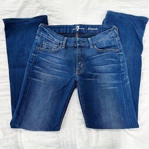7 For All Mankind Kimmie Jeans Dark Blue Wash High Rise Boot Flare Size 28